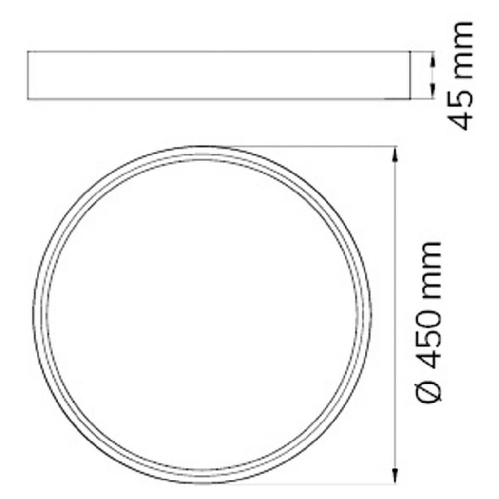 Thumbnail - Wofi Led, Grau, Metall, Rund, 45x4.5x45 cm, Lampen & Leuchten, LED Beleuchtung, LED-Deckenleuchten
