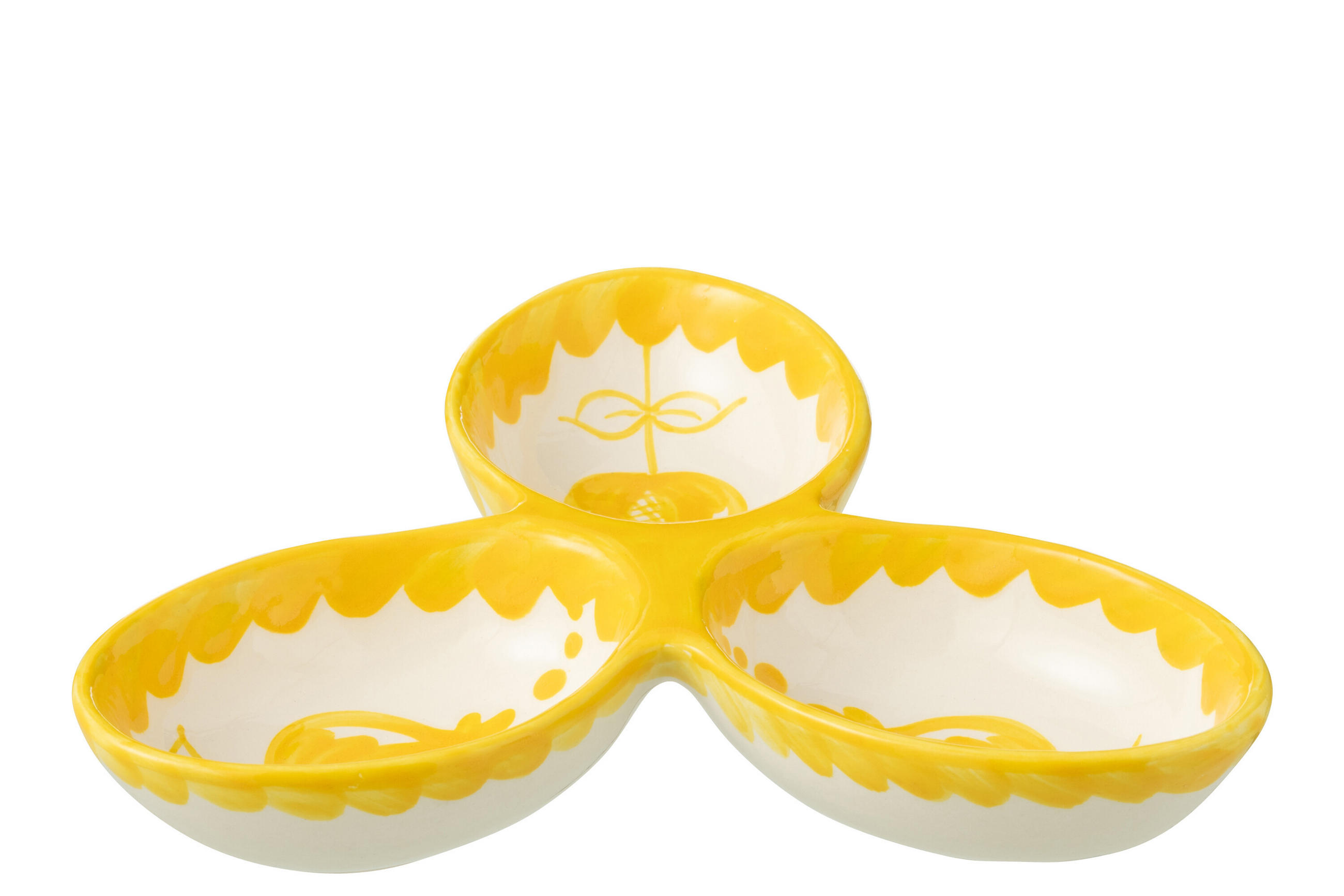 APERO-TELLER GRANADA PATTERN - Töpferei - Gelb - Multicolor, Keramik (24cm) - J-Line