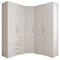 GARDEROBEN-SET 236,7/181,7/47 - Goldfarben/Weiß, Holz/Kunststoff (181.7/236.7/47cm) - Abiks Möbel