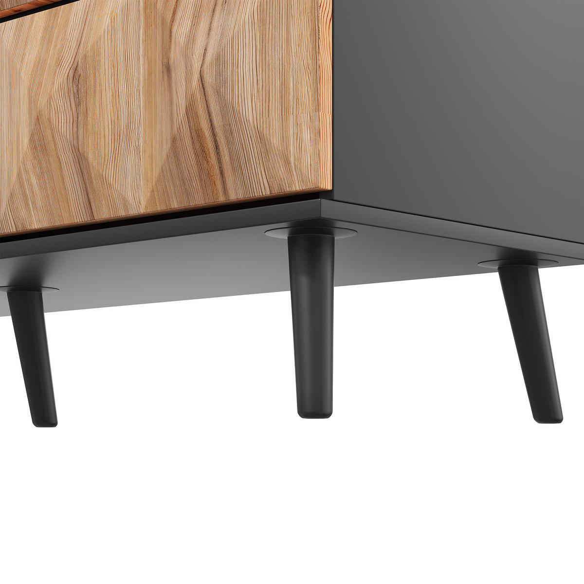 KOMMODE DE-37520 120/40/85 cm mit 6 Schubladen Schwarz/Holz - Naturfarben, Holzwerkstoff (120/85/40cm) - ComfortXL