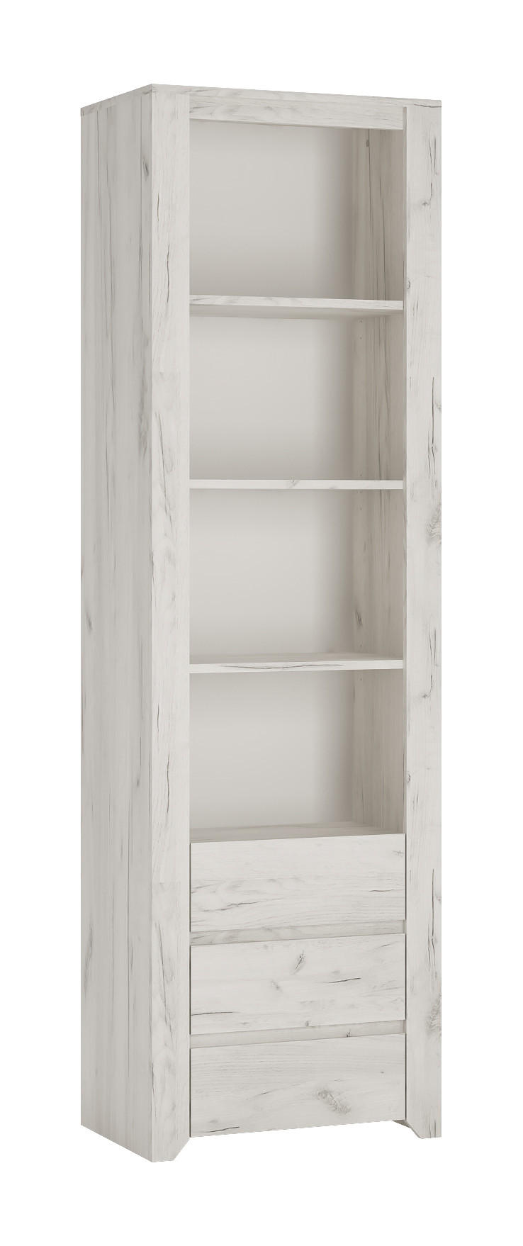 REGAL Emmi in Weißeiche – Standregal 56 x 190,5 x 40,2 cm - Weiß, Holzwerkstoff (56/40/190cm)