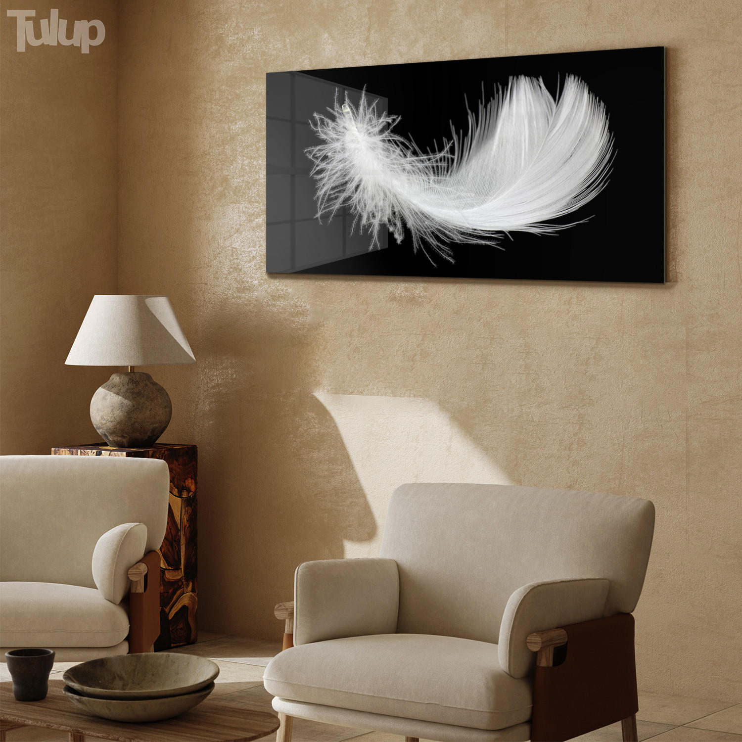 GLASBILD 120x60 cm Moderne Kunst - Schwarz/Weiß, Glas (120/60cm) - TULUP