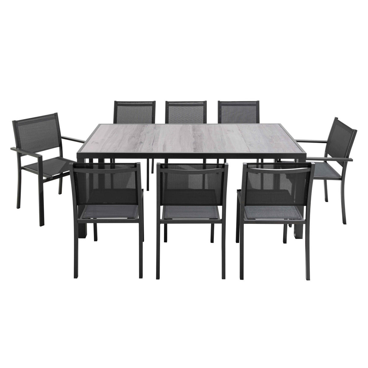 GARTENTISCH ., Grau - Grau, Metall (185/95/74cm) - Oviala