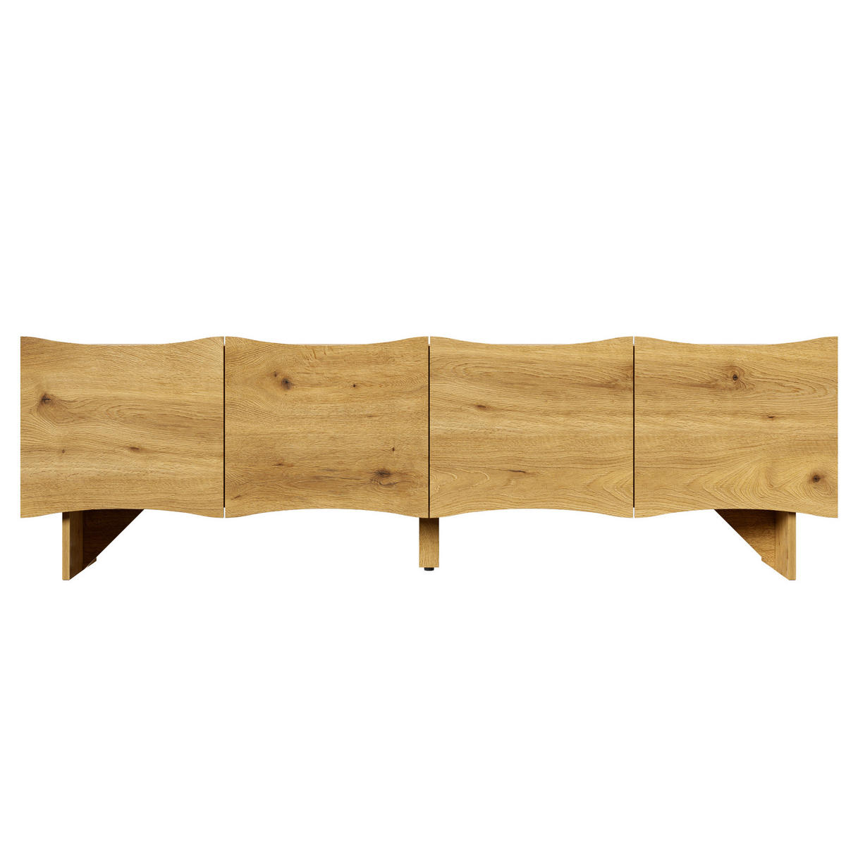 LOWBOARD 155/36/47 cm in Natur aus Spanplatte mit Wellenmuster - Eichefarben, Holzwerkstoff (36/47/155cm) - OKMYHOME