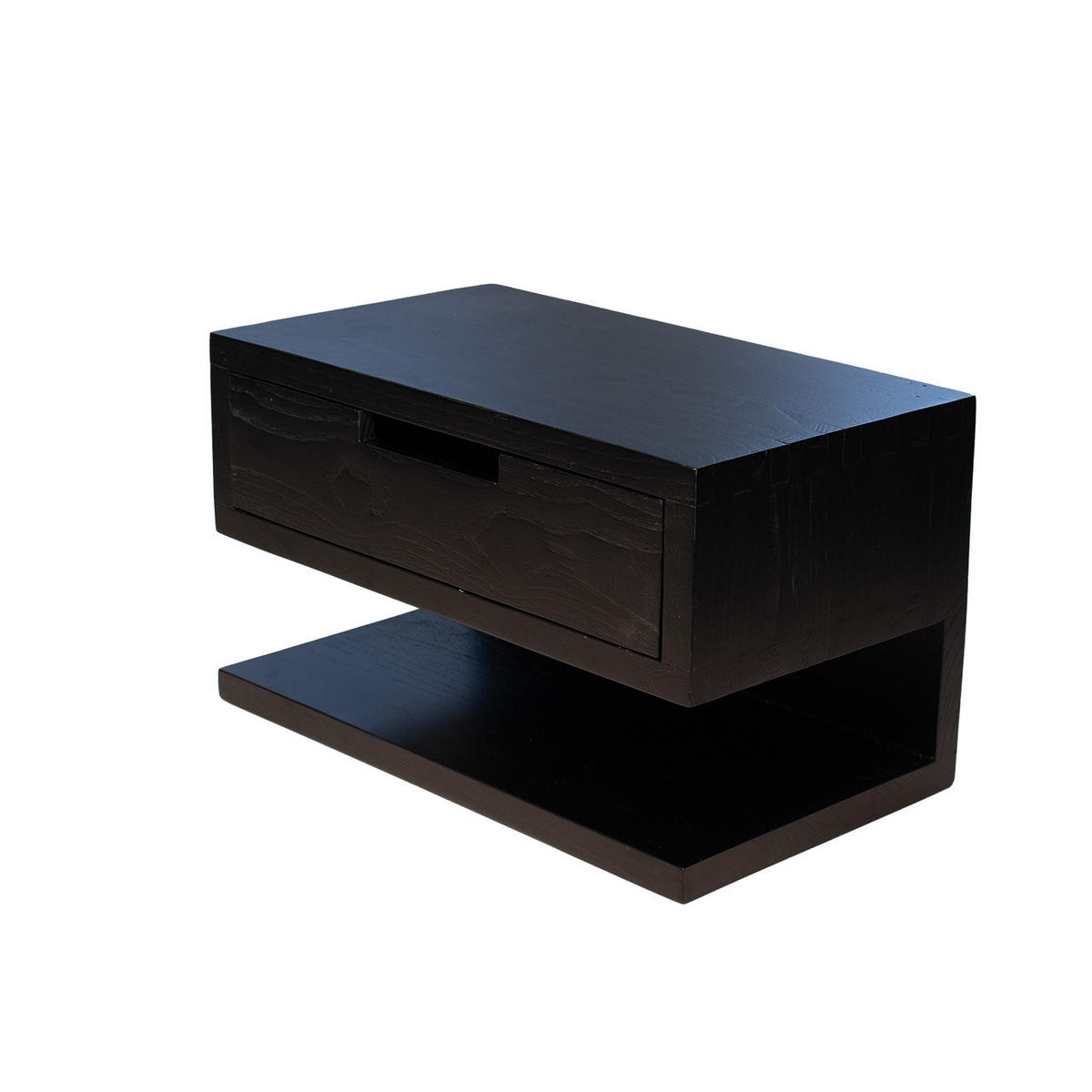 NACHTTISCH mit Schublade aus Holz 35x85x20cm, schwarz - Schwarz, Holz (35/20/20cm) - Giga Meubel