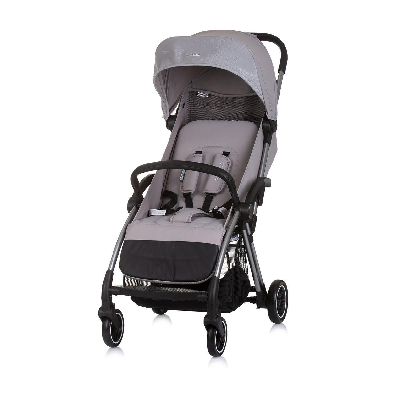 BUGGY Illusion grau klappbar, verstellbare Fußstütze, Federung, Korb - Grau, Metall (67/40/102cm) - Chipolino