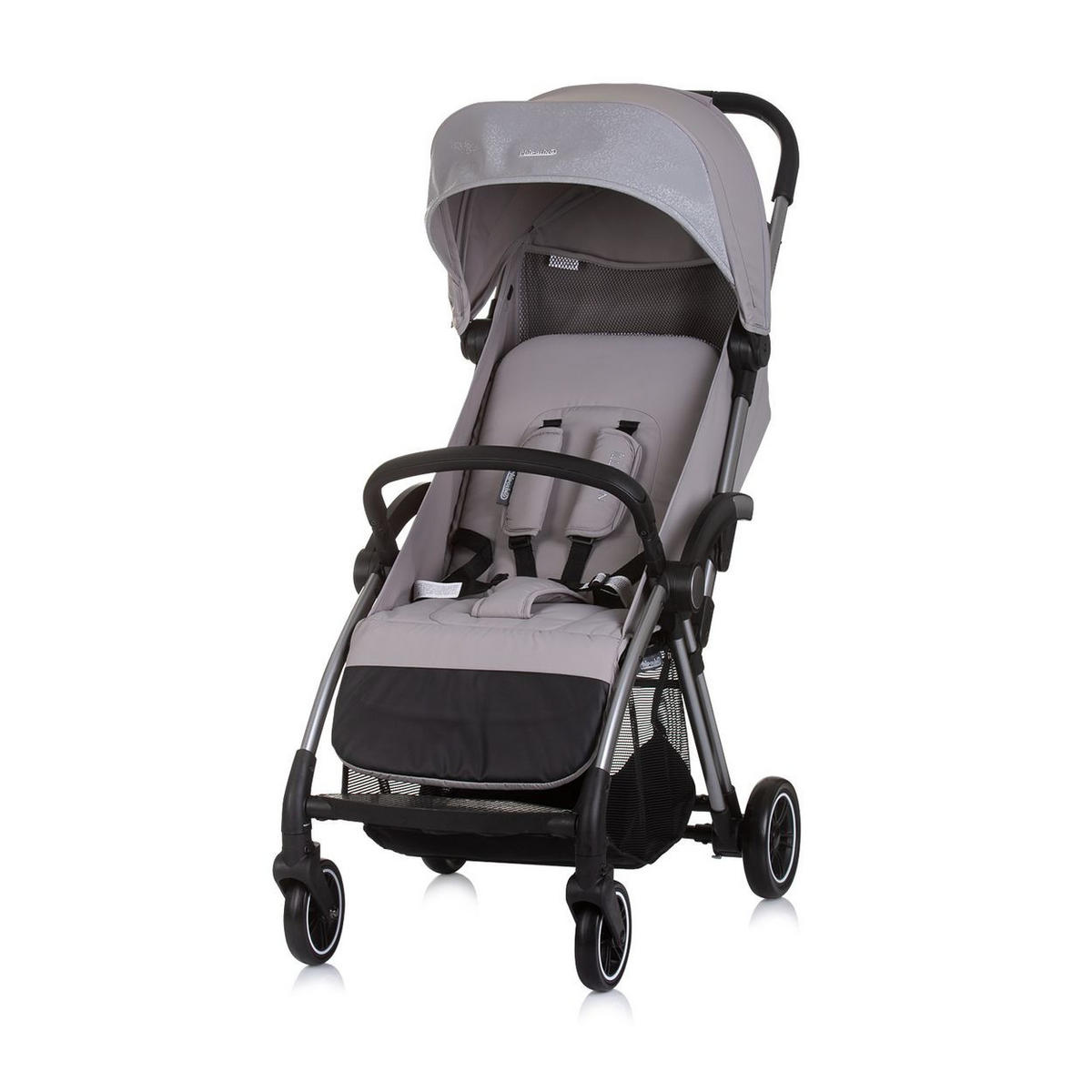 BUGGY Illusion grau klappbar, verstellbare Fußstütze, Federung, Korb - Grau, Metall (67/40/102cm) - Chipolino