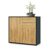 KOMMODE Ben Front in Eiche Natur - Eichefarben, Holzwerkstoff (79/74/36cm) - Vladon