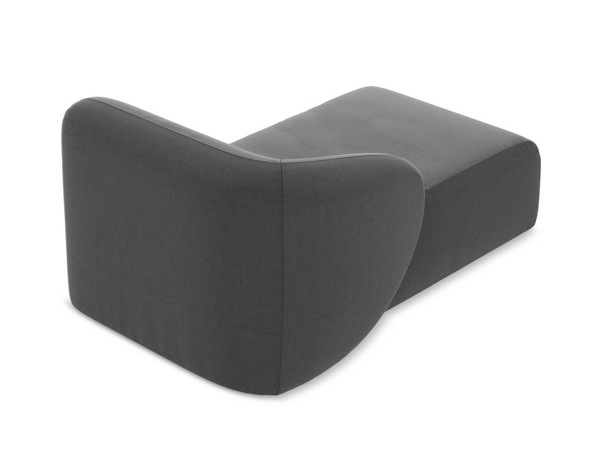 SOFAELEMENT Links Samt Stoff Grau - Edelstahlfarben/Schwarz, Holzwerkstoff/Kunststoff (91/75/166cm) - Makamii