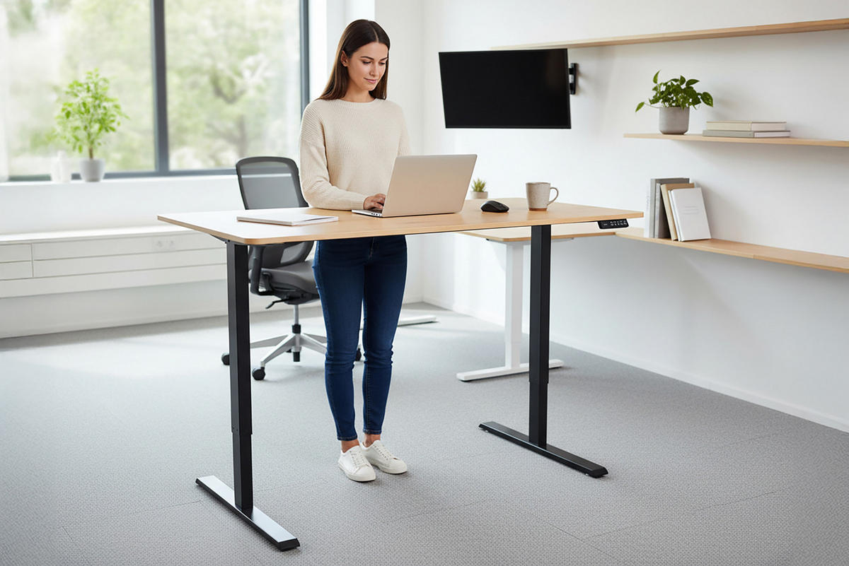 SCHREIBTISCH OAK DESK Schichtholz Natur 140 cm - Schwarz/Naturfarben, Holzwerkstoff/Metall (60/140/72cm) - riess-ambiente