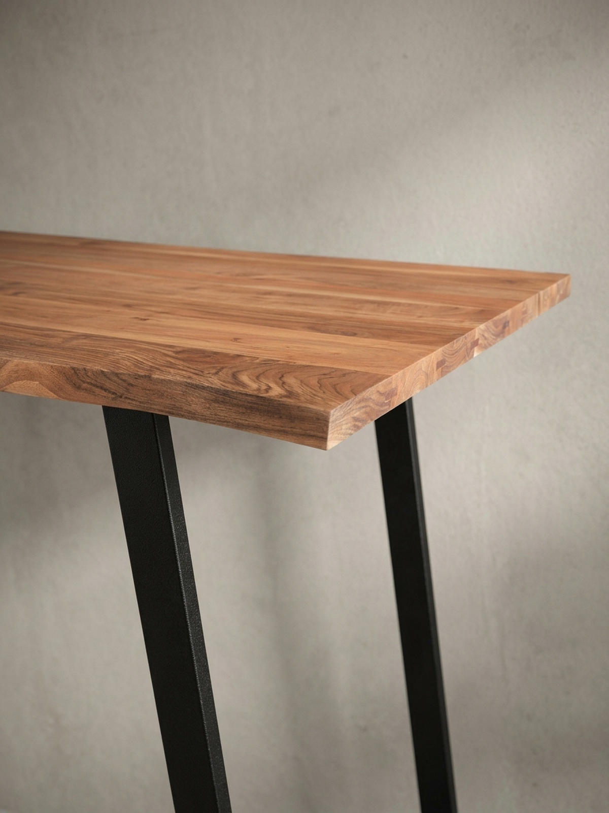 SCHREIBTISCH Massivholz Baumkante U-Gestell Handarbeit ATOLL, Goldbraun-Schwarz 120x60x76 cm - Schwarz/Braun, Holz/Metall (120/60/76cm) - KADIMA DESIGN