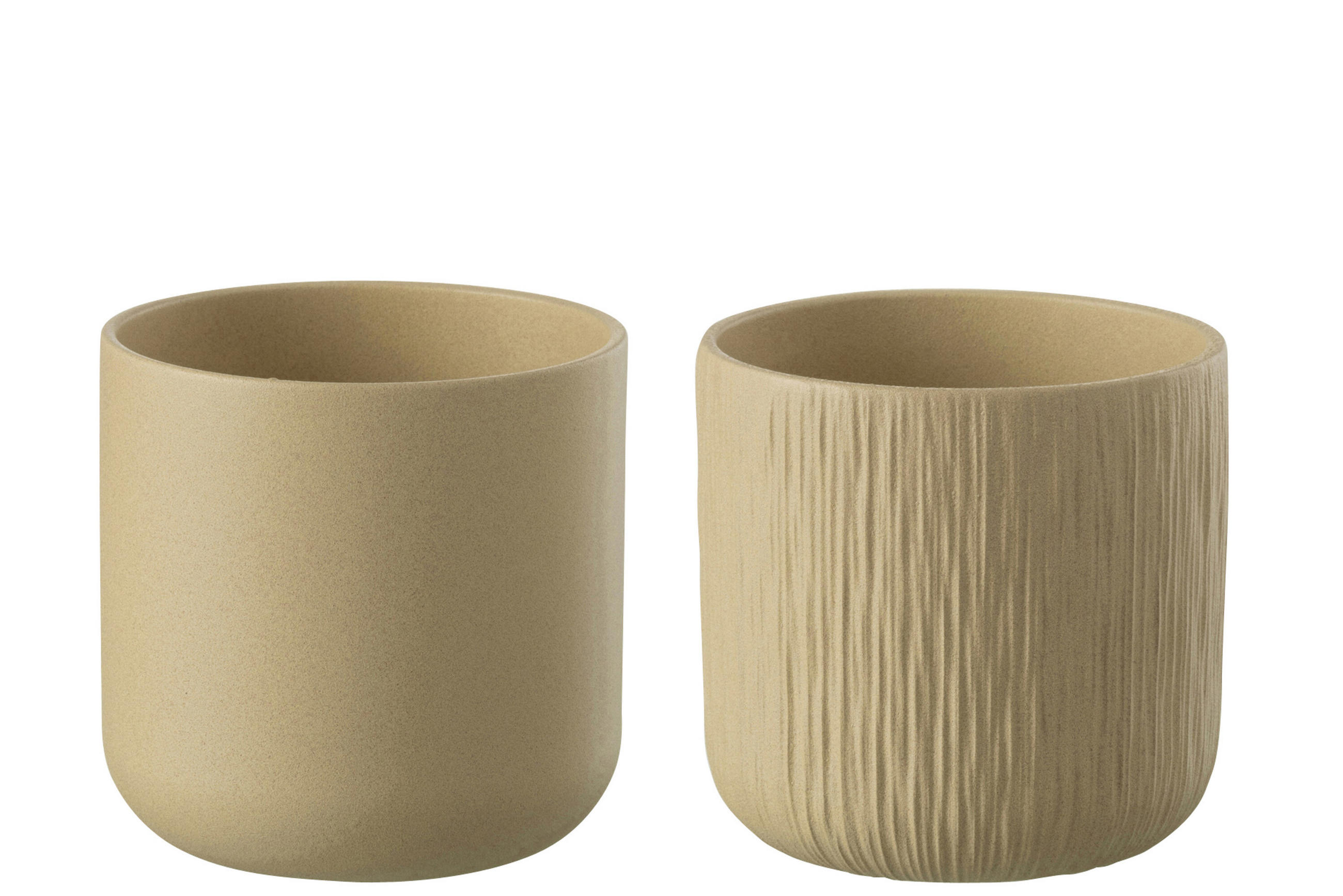 BLUMENTOPF GEN - Keramik - Beige - XL - 2er Set - Ø 20,5 cm - Beige, Keramik (20.5/20cm) - J-Line