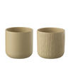 BLUMENTOPF GEN - Keramik - Beige - XL - 2er Set - Ø 20,5 cm - Beige, Keramik (20.5/20cm) - J-Line