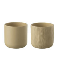 BLUMENTOPF GEN - Keramik - Beige - XL - 2er Set - Ø 20,5 cm - Beige, Keramik (20.5/20cm) - J-Line
