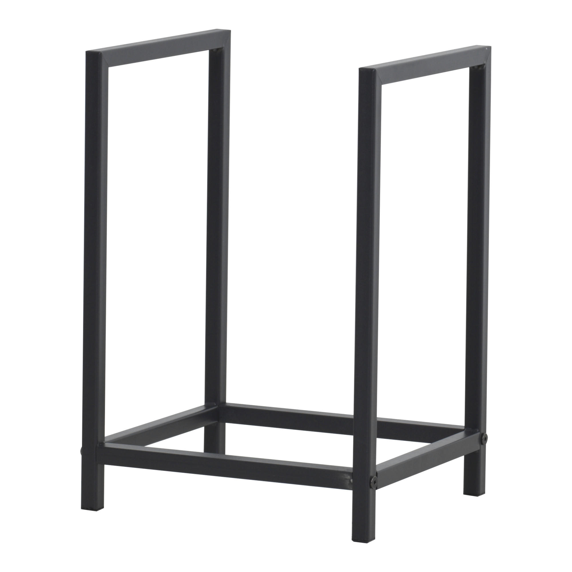 KAMINHOLZREGAL Torsås - Schwarz, Metall (40/50/30cm) - [en.casa]