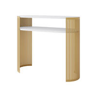 KONSOLENTISCH Fikoli Gold - Goldfarben/Weiß, Holzwerkstoff/Metall (30/100/86cm) - MIRJAN24