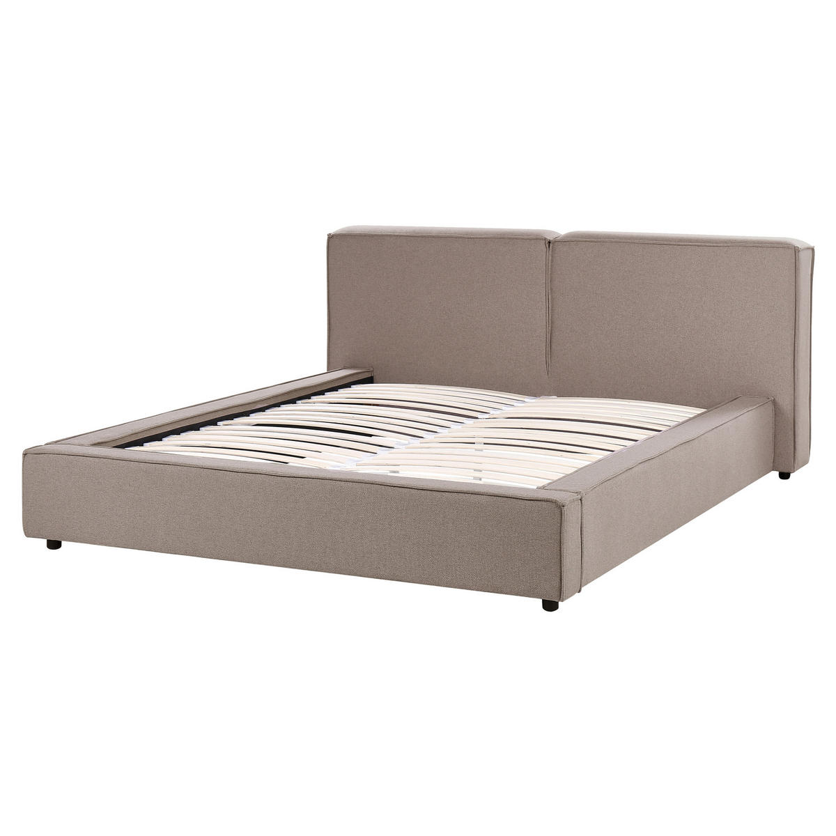 POLSTERBETT mit Lattenrost 160x200 cm Braun Linards - Hellbraun, Textil (160/200cm) - Beliani