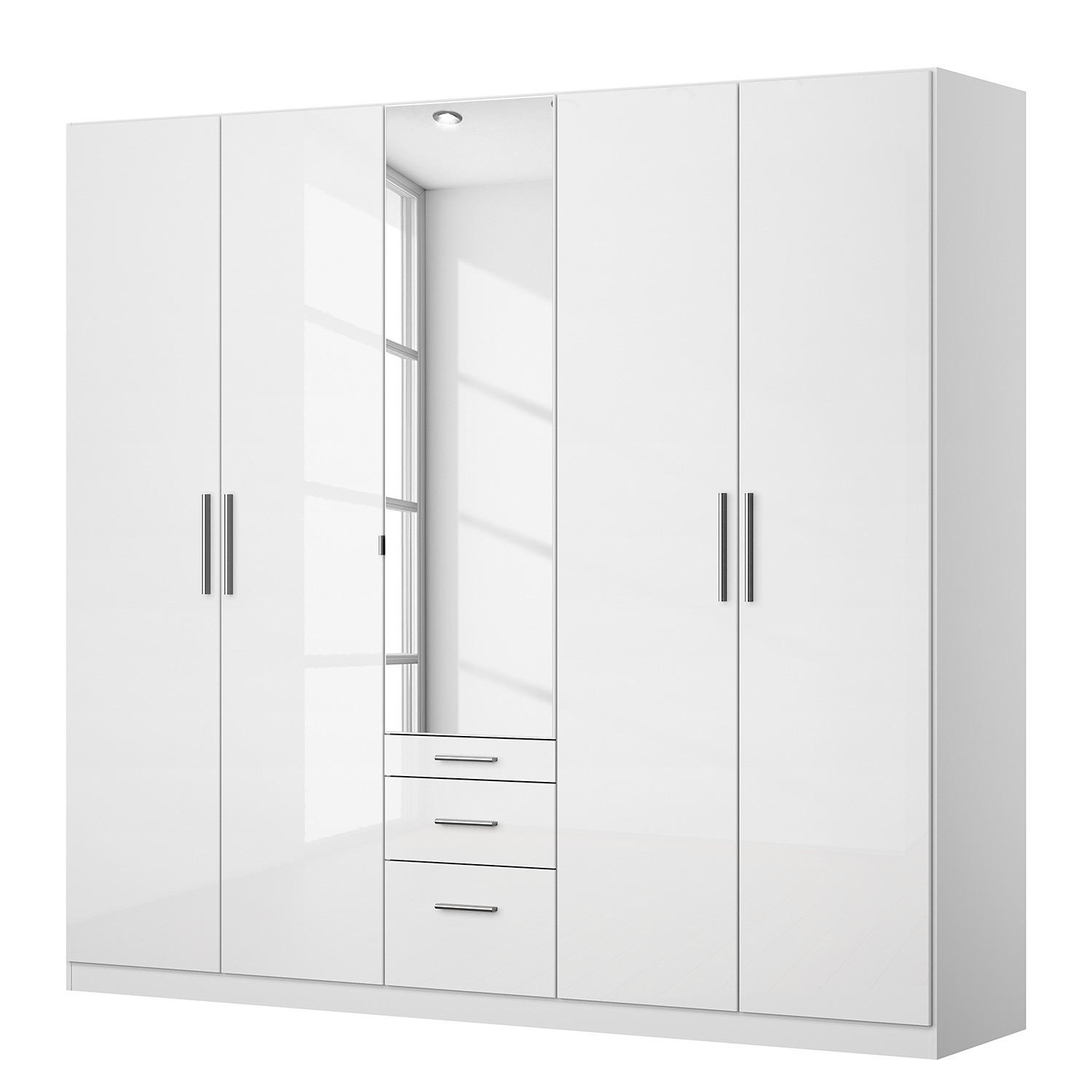 DREHTÜRENSCHRANK - Weiß Hochglanz/Weiß, Holzwerkstoff (226/210/54cm) - home24