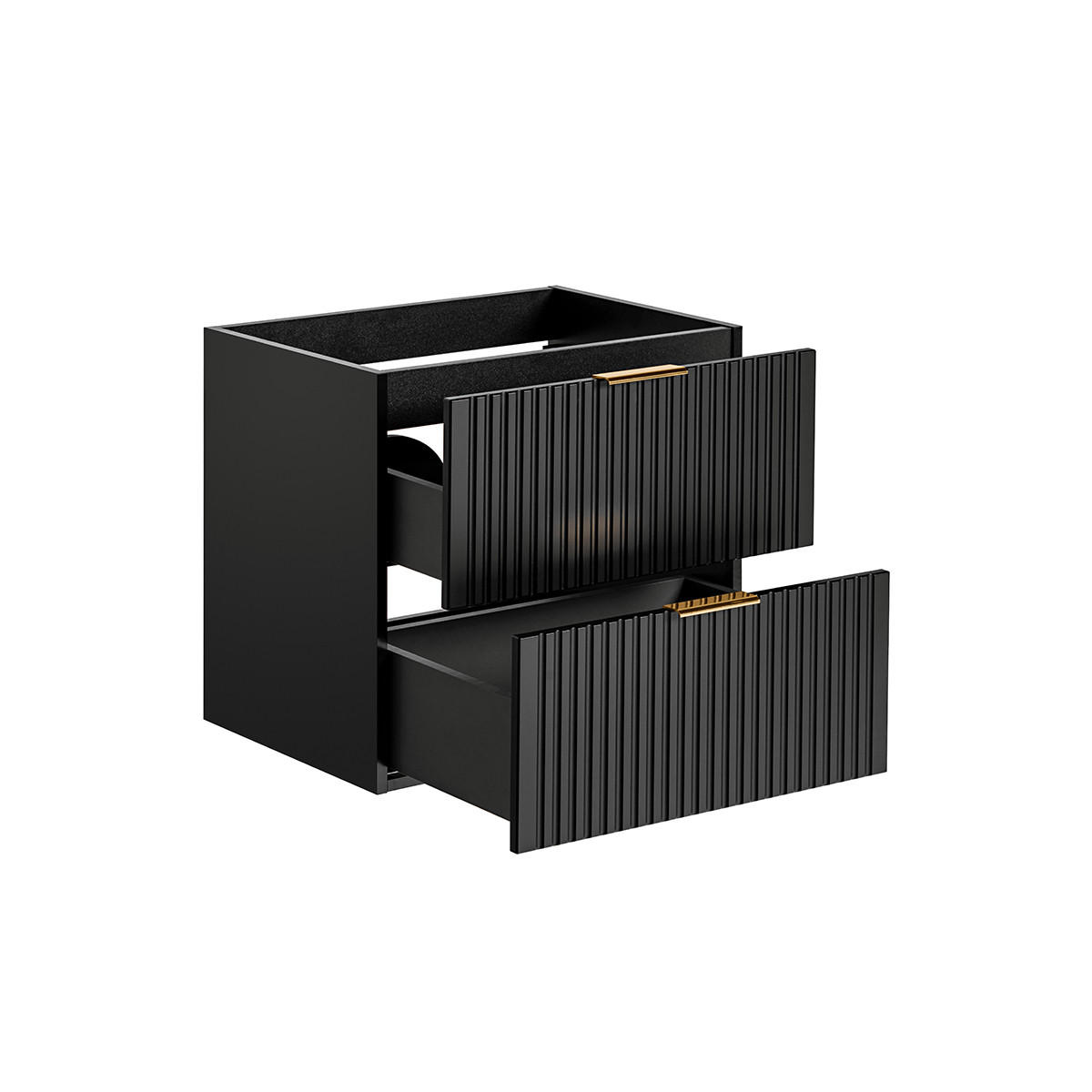 WASCHTISCHUNTERSCHRANK 60.2cm Adriel Mattschwarz - Schwarz, Holzwerkstoff (60.2/57/46cm) - Petits-meubles