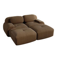 2-SITZER Sofa 208x178x75 cm aus Cordstoff rahmenlos modular, braun - Braun, Textil (178/75/208cm)