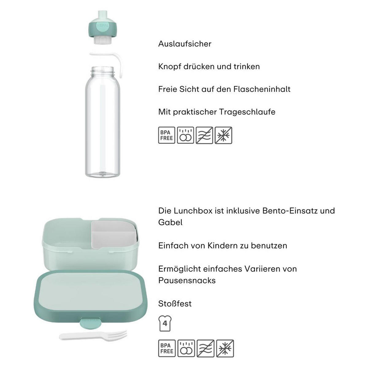 PAUSENSET Campus (2025) Cool Blue 2er Set - Blau, Kunststoff (1/1/1cm) - Mepal