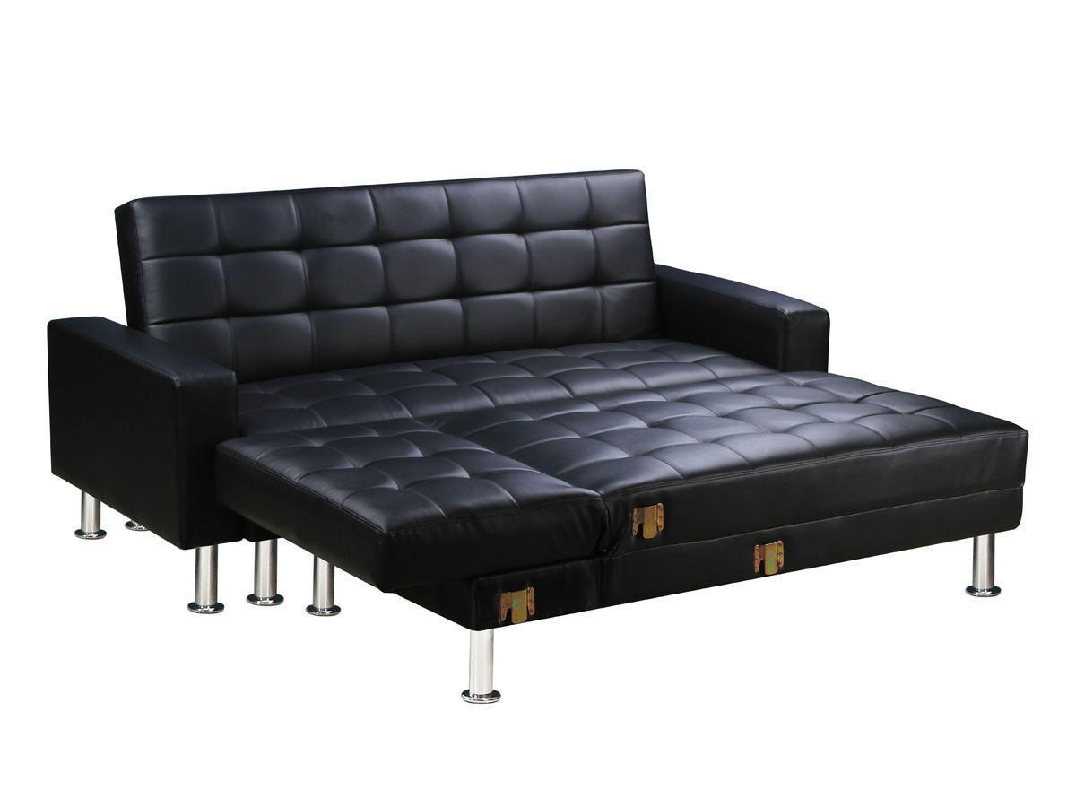 ECKSCHLAFSOFA Theo Schwarz - Schwarz, Textil (260/144cm) - Habitat Garten