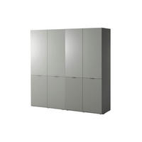 DREHTÜRENSCHRANK - Schrank Minewra 200 - Nova + Grau - Grau, Holzwerkstoff (200/200/51cm) - Möblo
