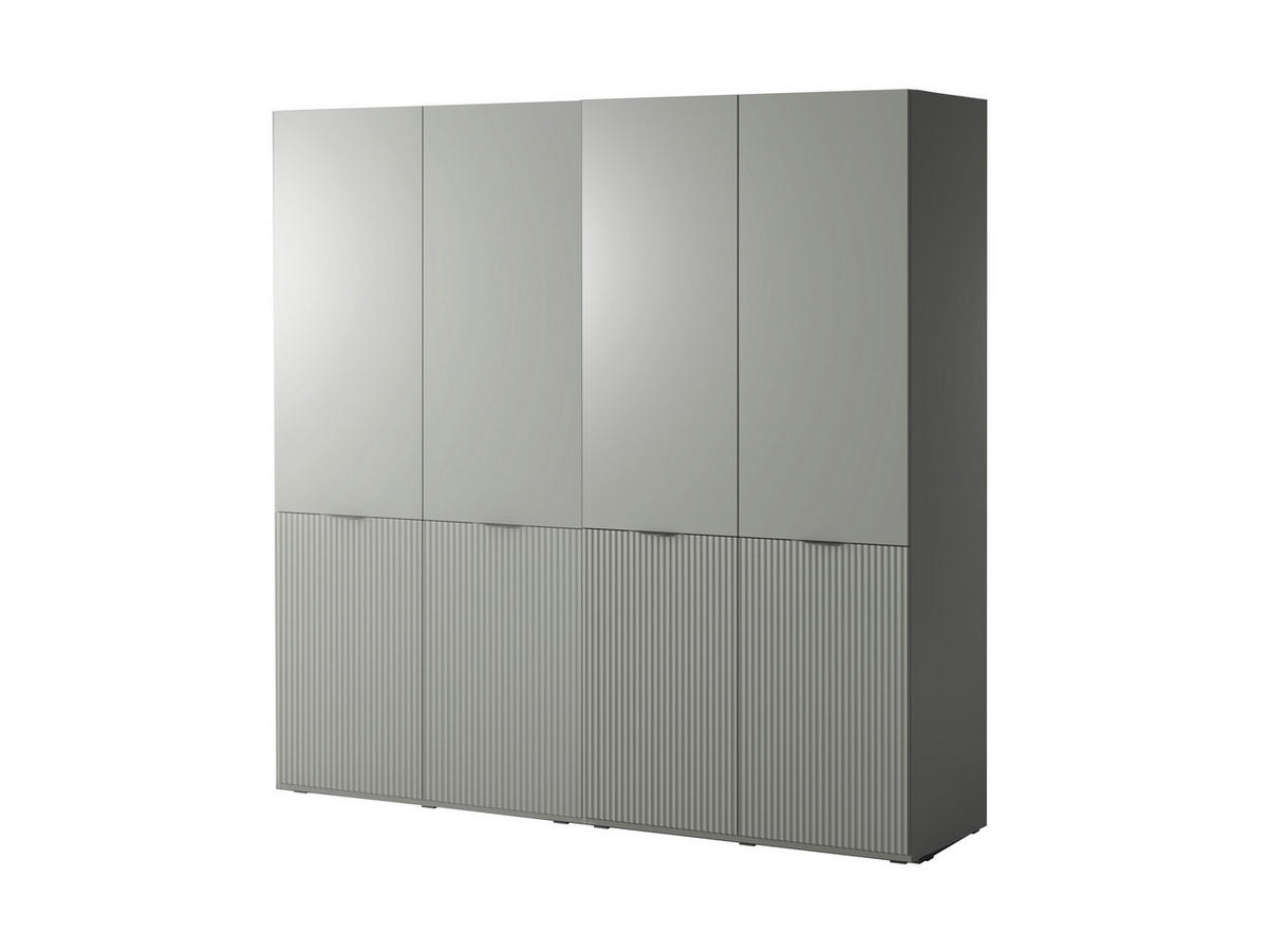 DREHTÜRENSCHRANK - Schrank Minewra 200 - Nova + Grau - Grau, Holzwerkstoff (200/200/51cm) - Möblo