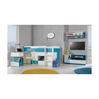 SCHLAFZIMMER Set 3-tlg. – MOBI System – Weiß / Blau - Weiß, Holzwerkstoff (120/55/50cm) - hi-markt