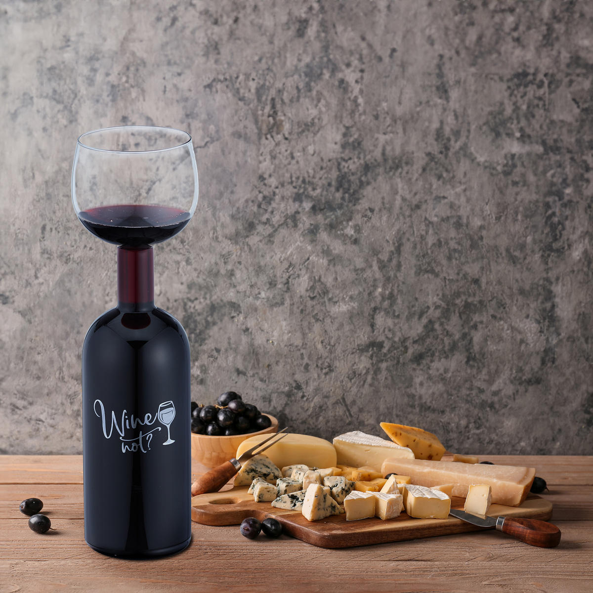 WEINFLASCHE - Transparent, Glas (0.75L) - Relaxdays