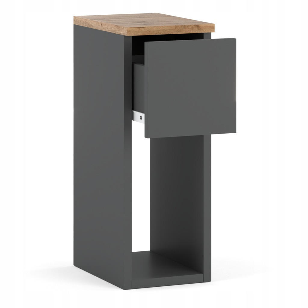 NACHTTISCH – Grau/Eiche Wotan - Eiche Wotan/Grau, Holz (20/55/30cm) - Stiv Meble