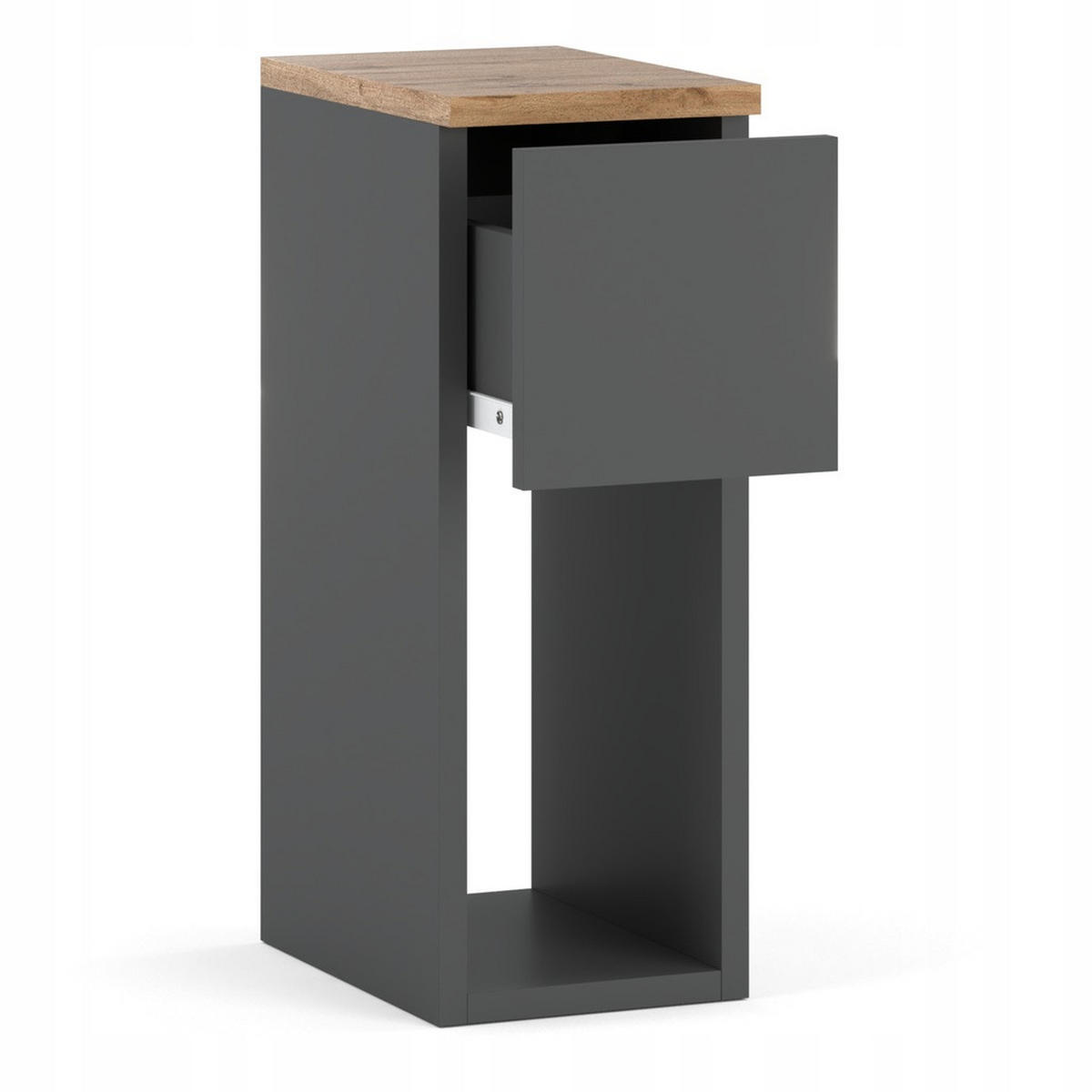 NACHTTISCH – Grau/Eiche Wotan - Eiche Wotan/Grau, Holz (20/55/30cm) - Stiv Meble