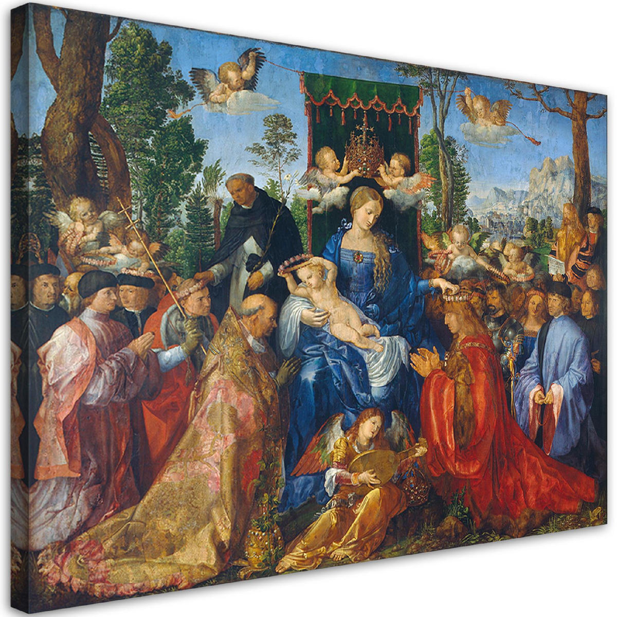 WANDBILD das fest des rosenkranzes albrecht dürer - Multicolor, Textil (60/40cm) - Feeby