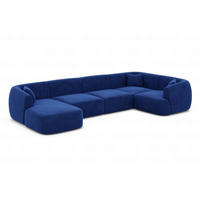 WOHNLANDSCHAFT Azura Dunkelblau Samtstoff - Dunkelblau, Kunststoff (325/78/177cm)