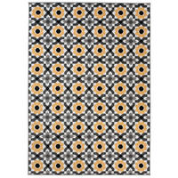 TEPPICH MAYA Gelb Floral Mosaik Geometrisch 200/300 cm - Gelb, Textil (200/300cm) - Tapiso