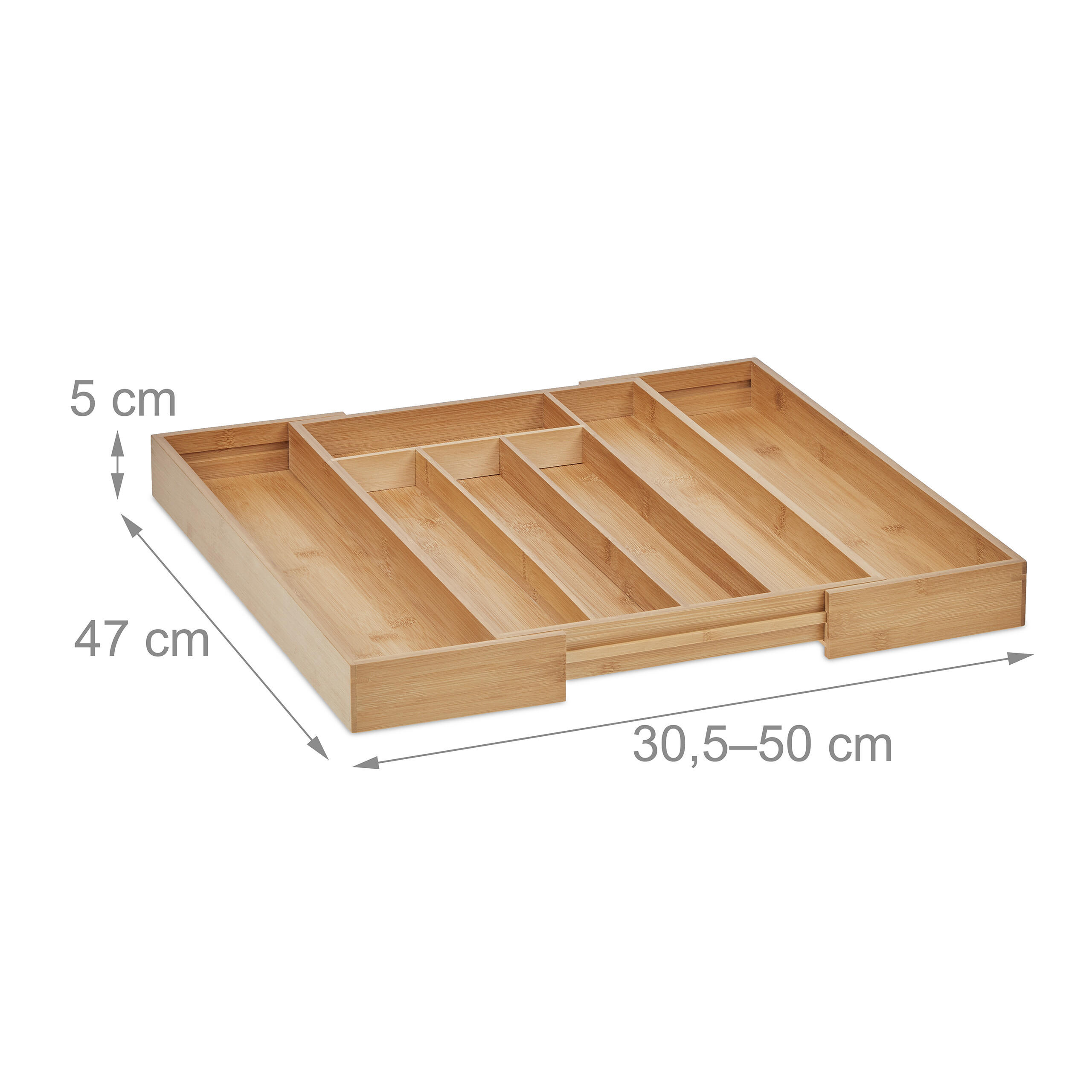BESTECKKASTEN - Hellbraun, Holz/Kunststoff (590/5/47cm) - Relaxdays