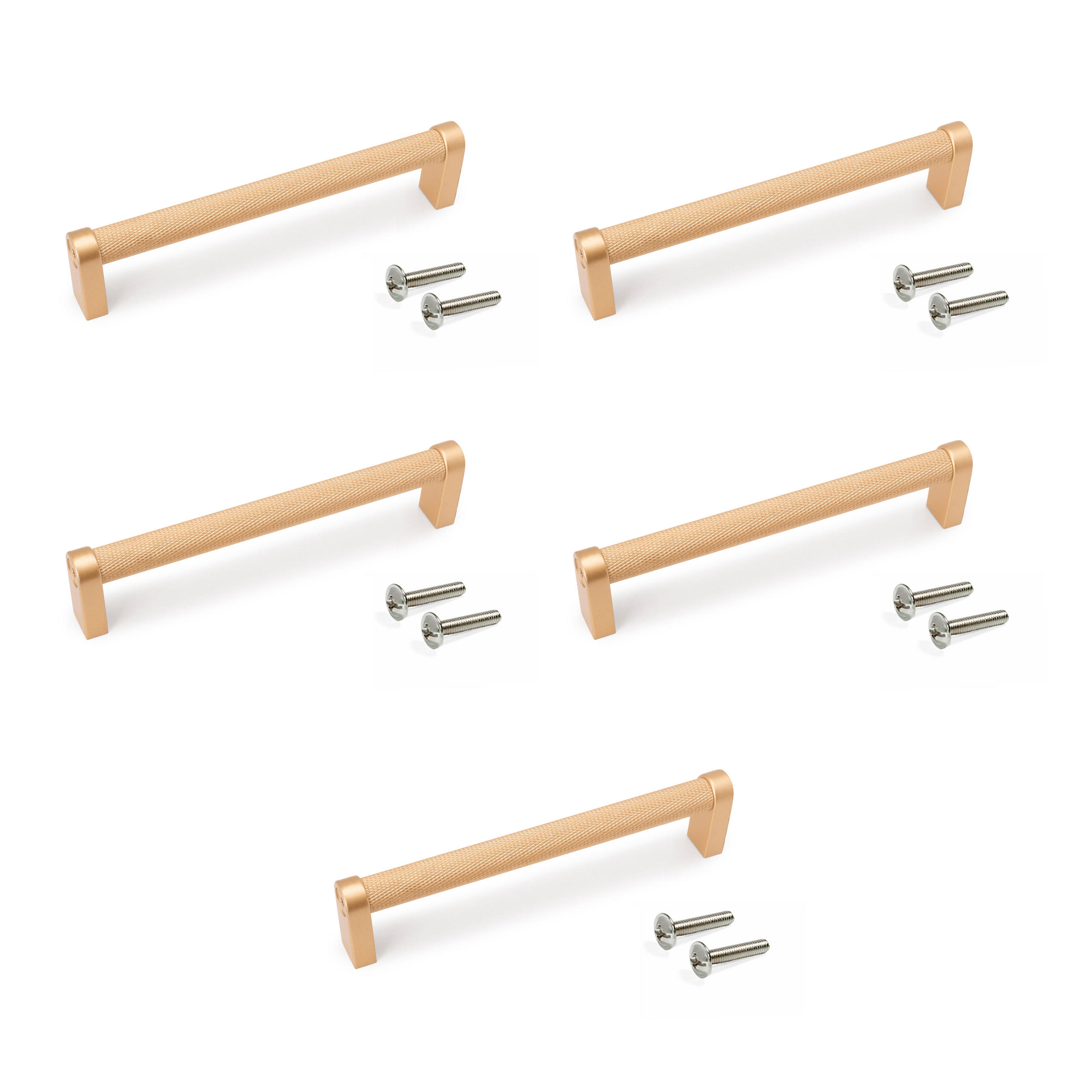 MÖBELGRIFFE Bergen, L141mm, 128mm Achsenabstand, Aluminium, Goldfarben lackiert 5er-set - Goldfarben, Metall (1.6/4/14.1cm) - EMUCA