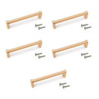 MÖBELGRIFFE Bergen, L141mm, 128mm Achsenabstand, Aluminium, Goldfarben lackiert 5er-set - Goldfarben, Metall (12/3/18cm) - EMUCA