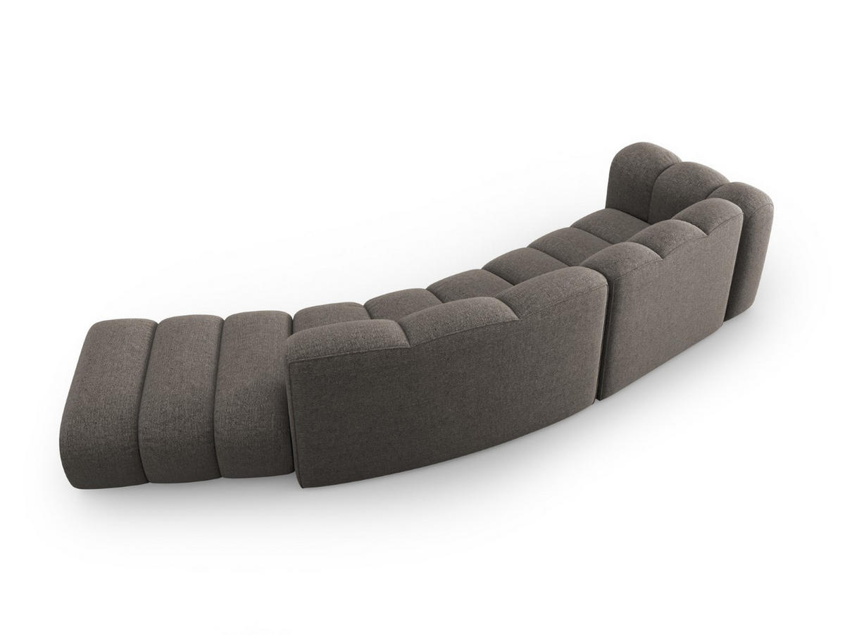 SOFA modular rechts Lupine aus Chenille-Stoff grau 5 Sitzplätze - Grau, Textil (335/70/166cm) - Micadoni