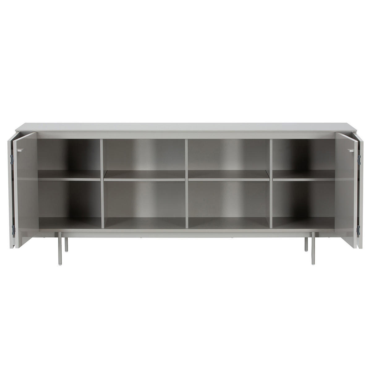 SIDEBOARD - Hellgrau - Hellgrau, Holzwerkstoff/Metall (200/80/45cm) - home24