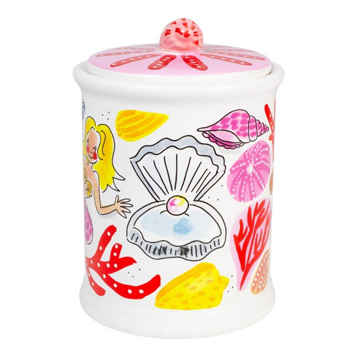 VORRATSDOSE Muschel in Bunt - 17,5cm - Multicolor, Keramik (12.5/17.5/12.5cm) - Blond Amsterdam