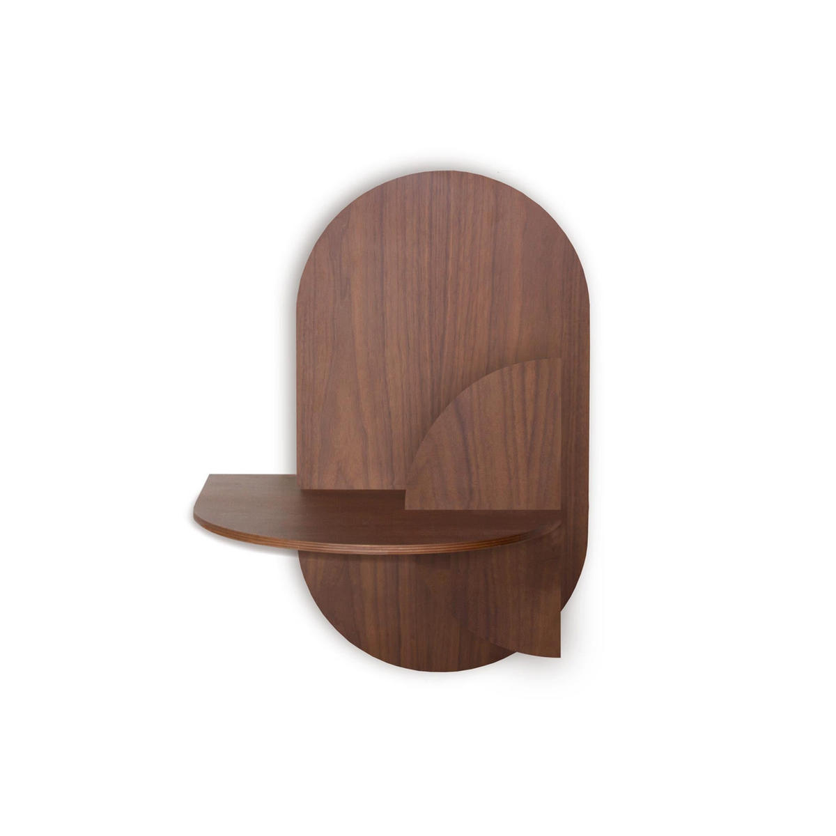 NACHTSTAND ALBA mit versteckter Aufbewahrung Oval - Walnussfarben, Holz (60/55/45cm) - Woodendot