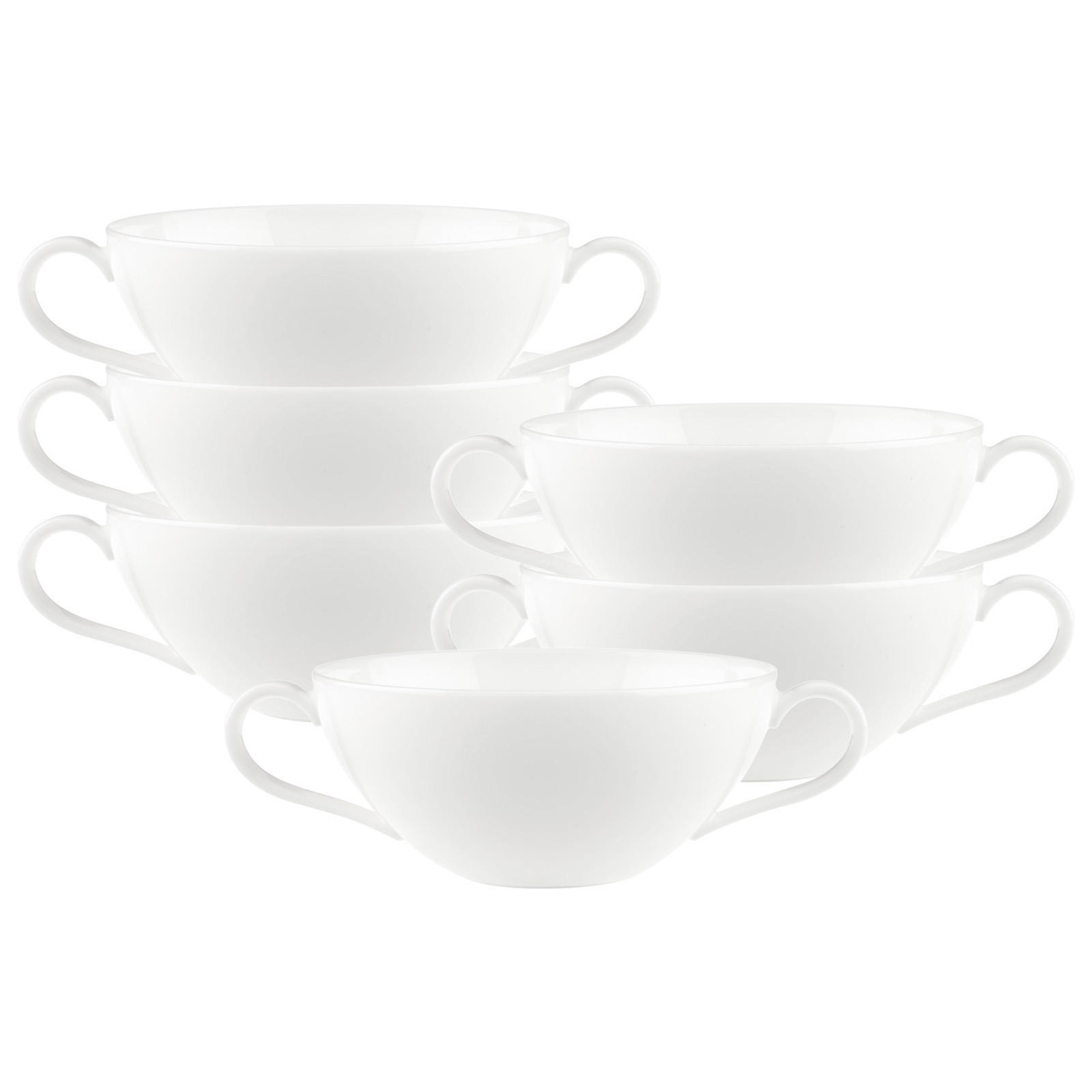 SUPPENTASSEN Anmut weiß 250 ml 6er Set - Weiß, Keramik (0.25L) - Villeroy & Boch