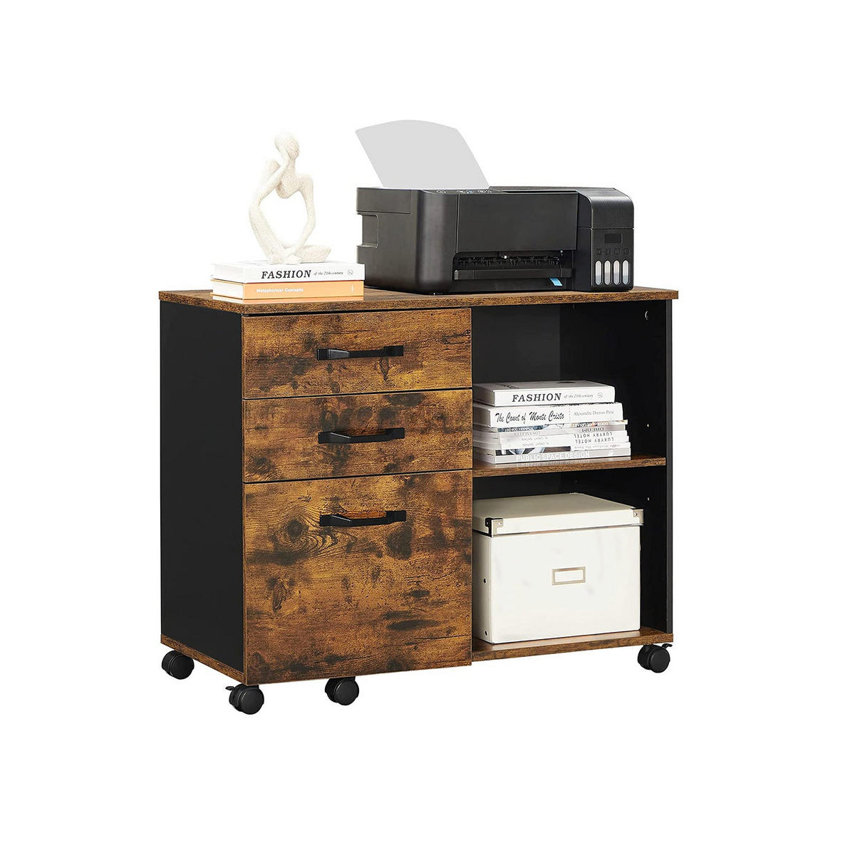 ROLLCONTAINER - Braun, Holzwerkstoff (40/66/80cm) - Hansiro