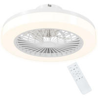 DECKENVENTILATOR mit Beleuchtung Eichenholz Weiß - Weiß, Kunststoff (46/46/16cm) - HOMCOM
