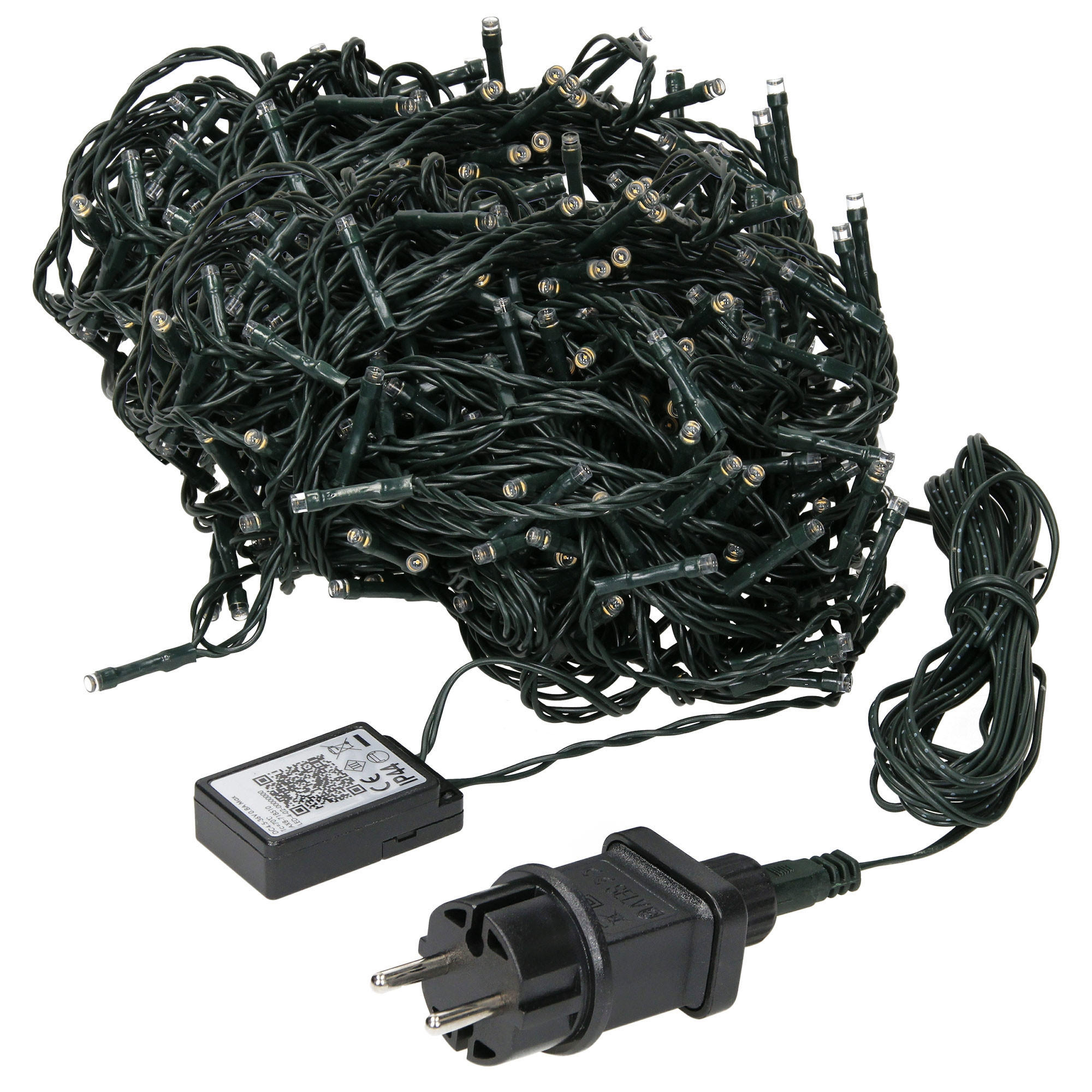 LED CLUSTER LICHTERKETTE 720LED 54m Kaltweiß Innen/Außen IP44 - Dunkelgrün, Kunststoff (5400cm) - ECD-Germany