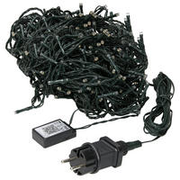 LED CLUSTER LICHTERKETTE 720LED 54m Kaltweiß Innen/Außen IP44 - Dunkelgrün, Kunststoff (5400cm) - ECD-Germany