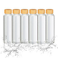 6XTRINKFLASCHE - Multicolor, Glas/Holz (0.5L) - Relaxdays