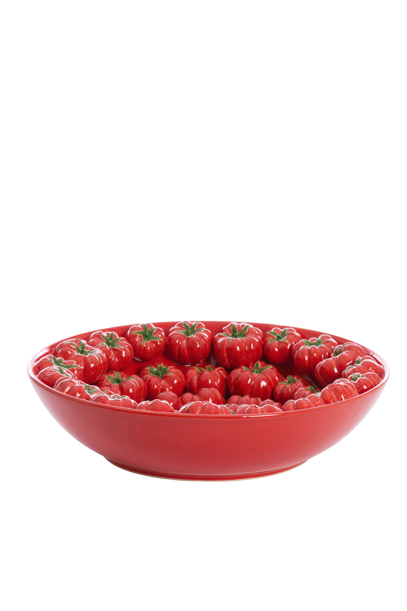 SCHALE Tamina Rot Ø43/12 cm - Rot, Keramik (43/12cm) - Light & Living