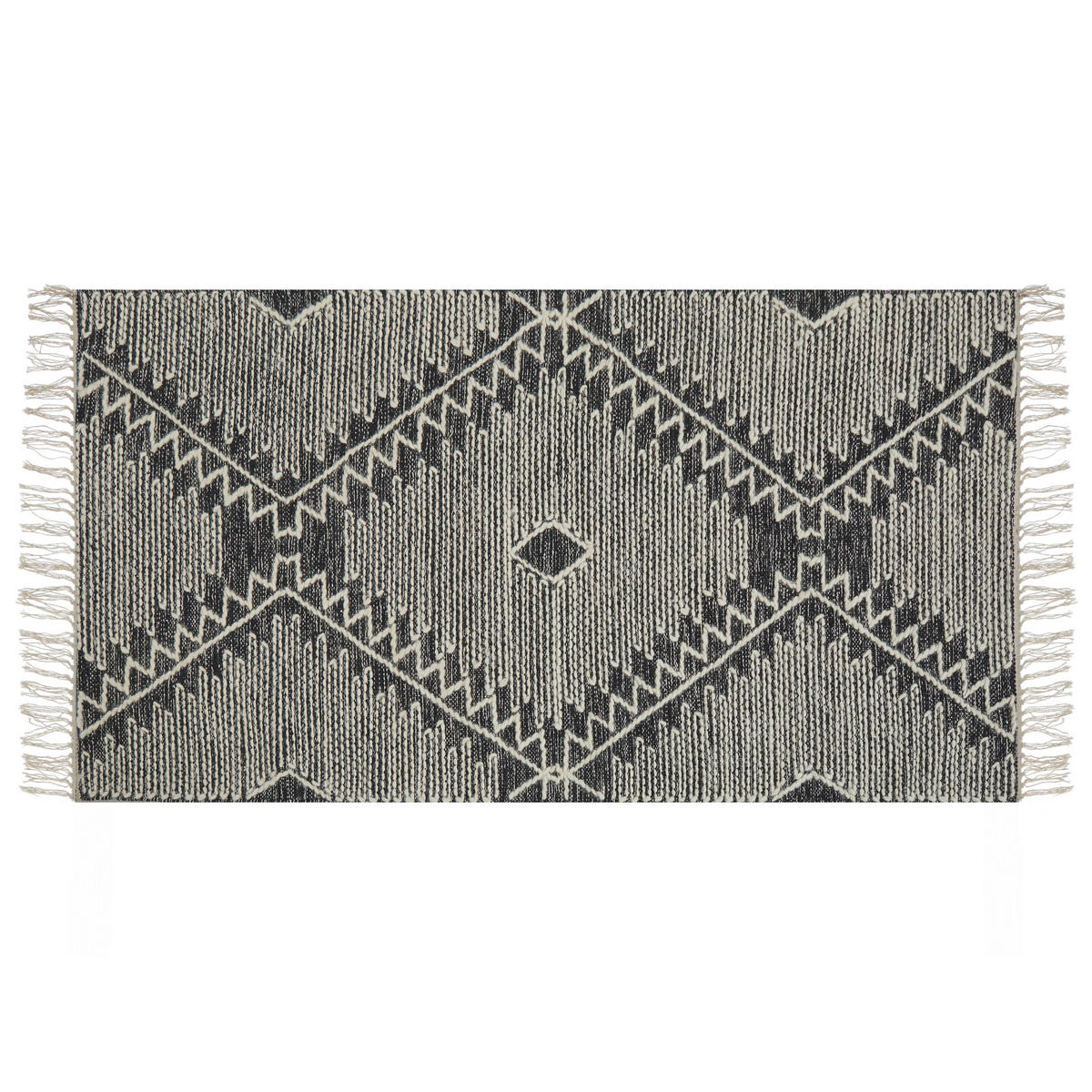 KURZFLOR-TEPPICH Arbaa 150/80 cm - Schwarz, Textil (80/150cm) - Beliani
